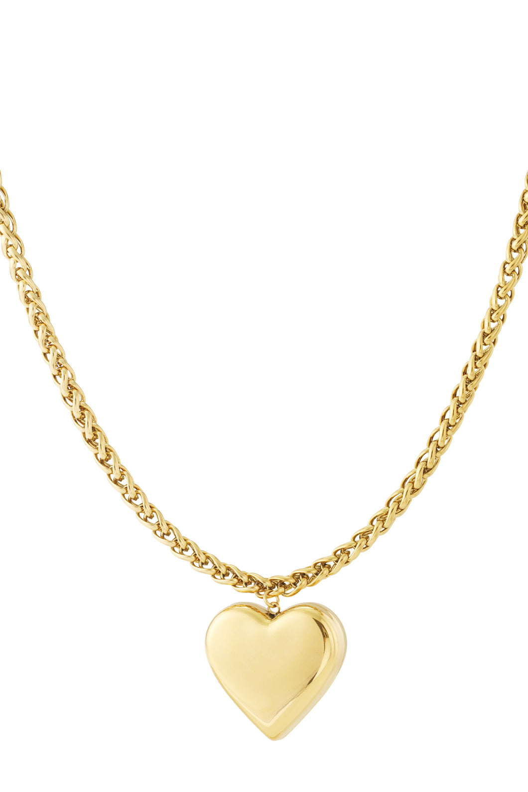 Golden hart love necklace