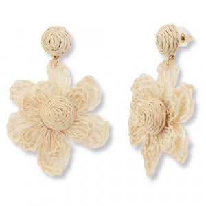 Raffia oorbellen champange-gold