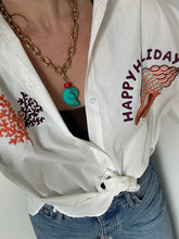 Afbeelding in Gallery-weergave laden, Schakel ketting blauw schelp
