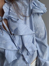 Afbeelding in Gallery-weergave laden, Blouse glitter blauw
