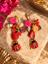 Afbeelding in Gallery-weergave laden, Oorbellen lief roze rood
