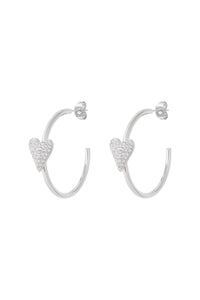 Heart hoop Earrings zilver