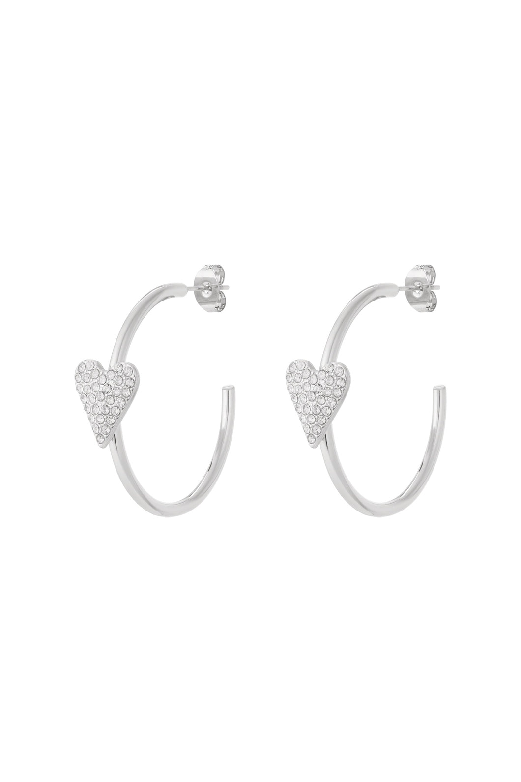 Heart hoop Earrings zilver