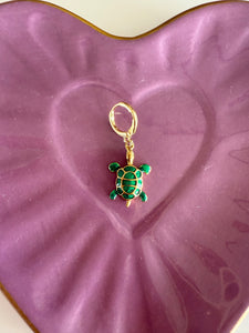 Schildpad oorbel groen