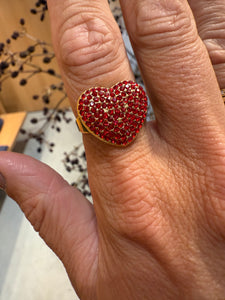 RING glam red heart