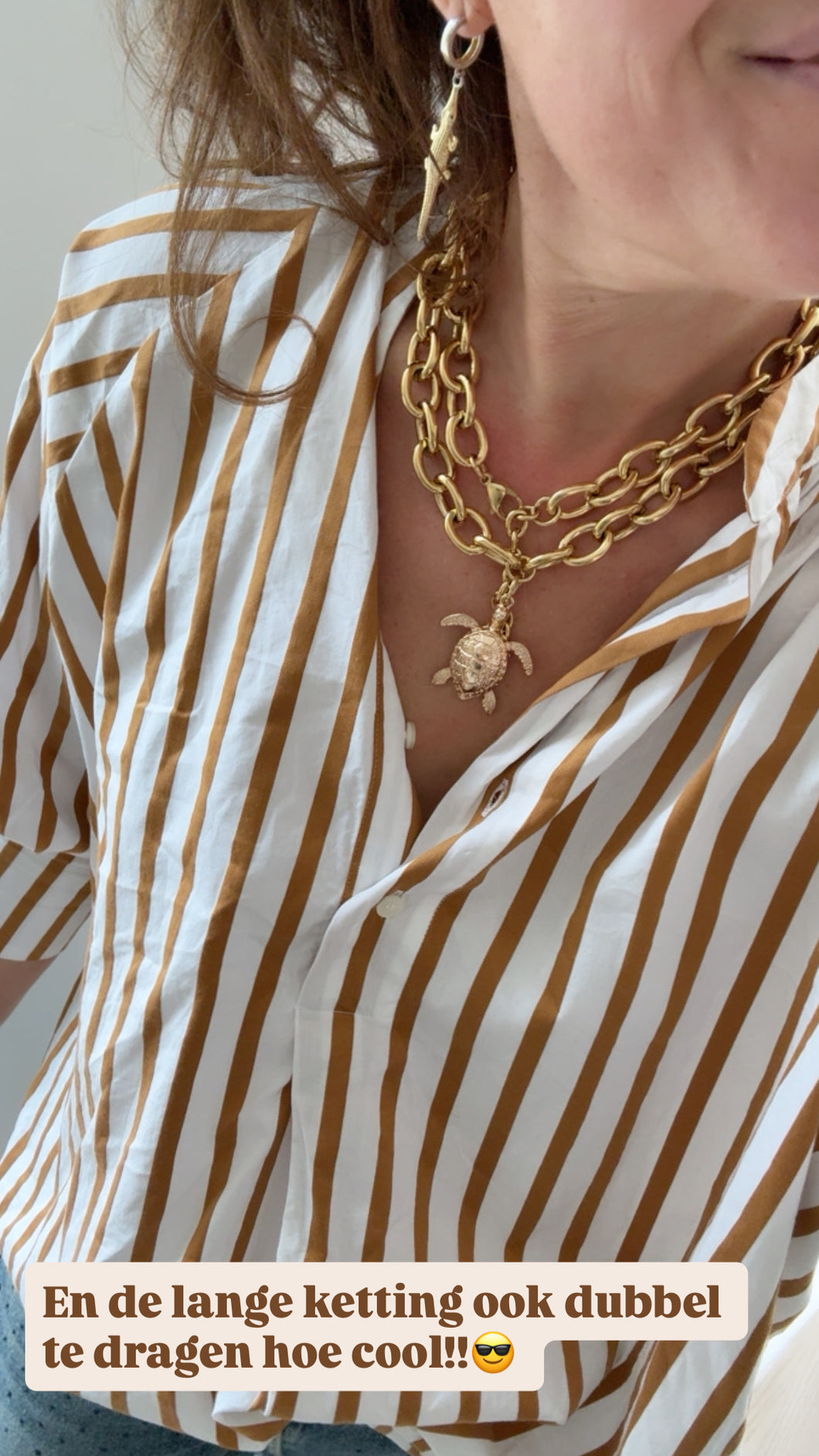 Schildpad schakel ketting XL