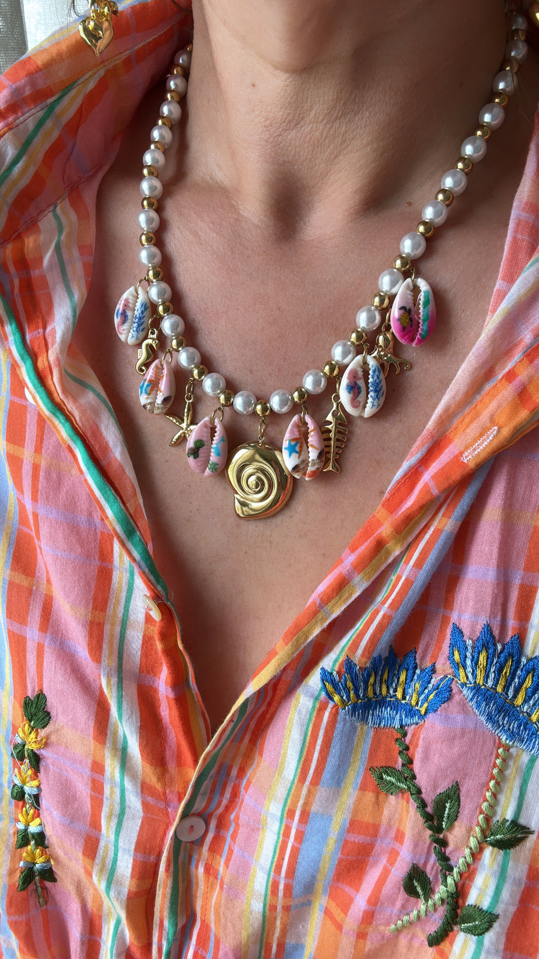 Ketting schelp hartjes