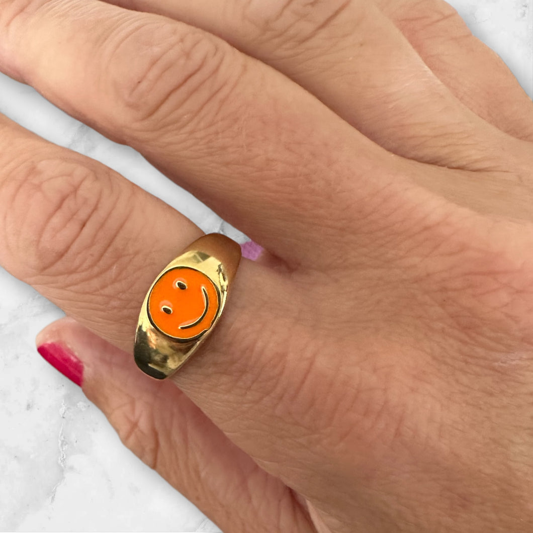 Smiley ring oranje