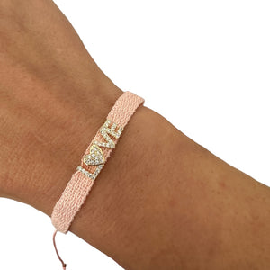 Armband licht roze LOVE