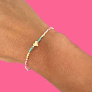 Armband bling hart pink