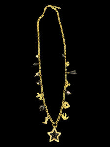 Extra Lange ketting zwart bedels starr
