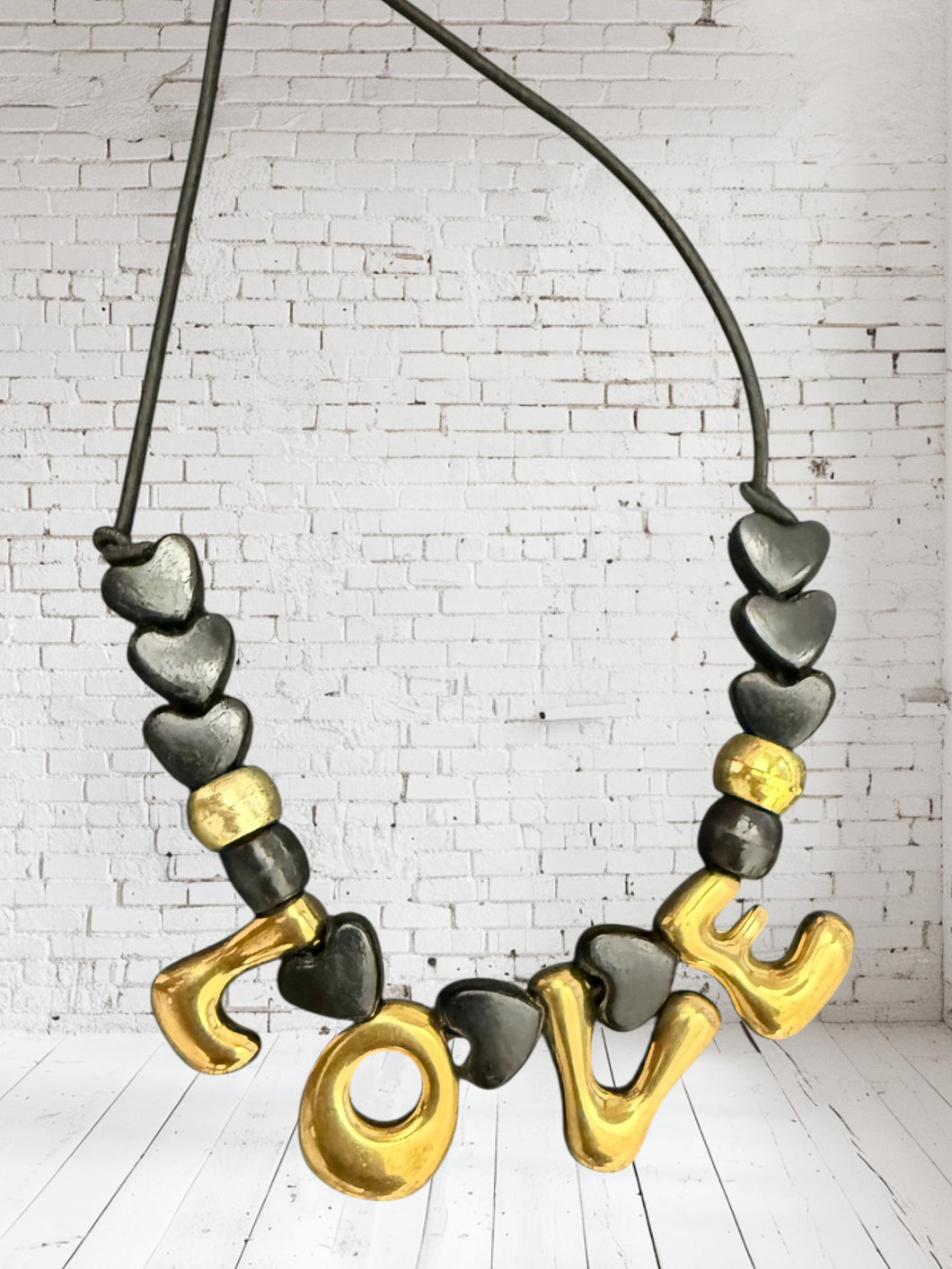 Handmade love ketting Mar zwart