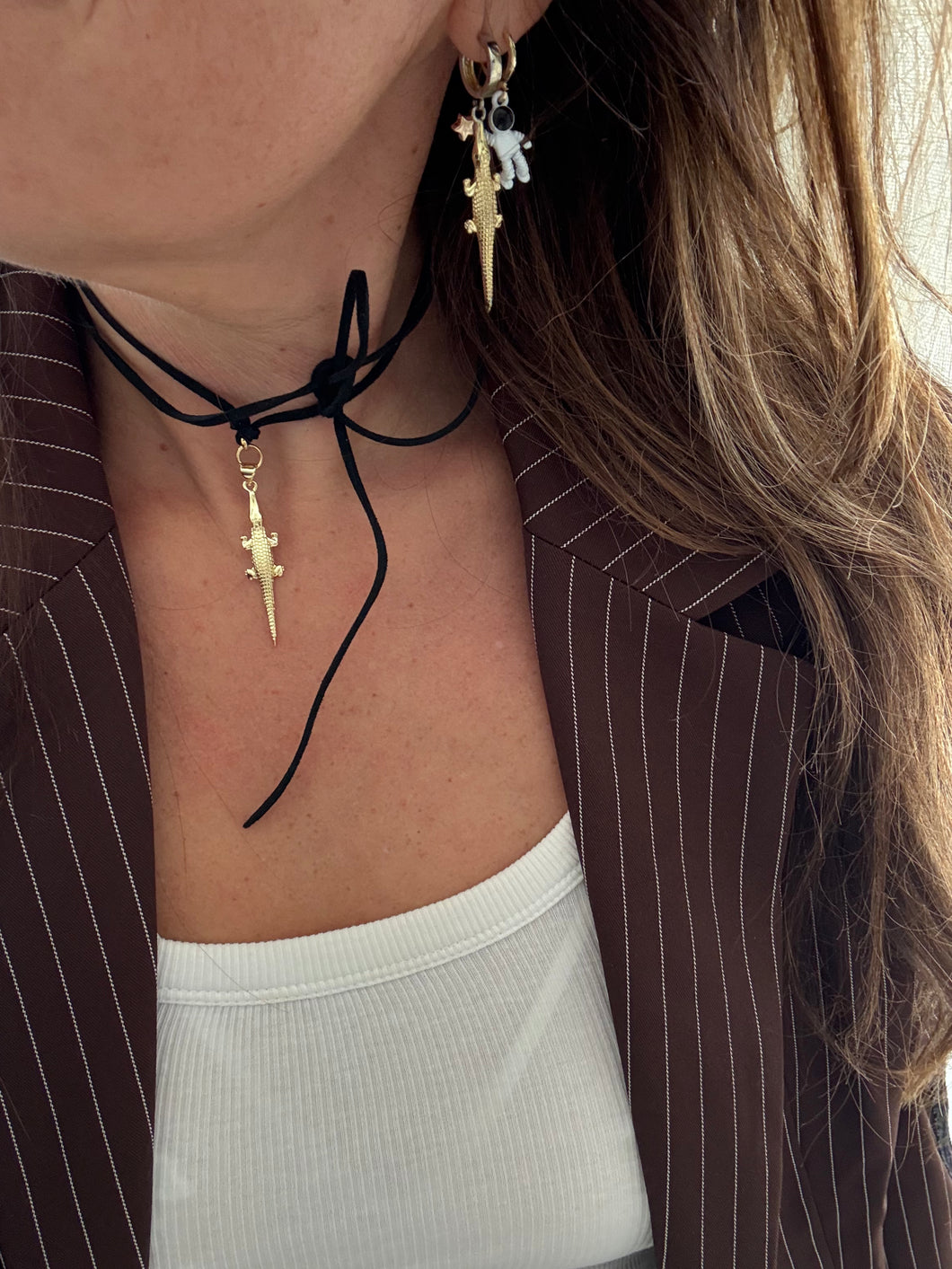 Ketting zwart draad krokodil