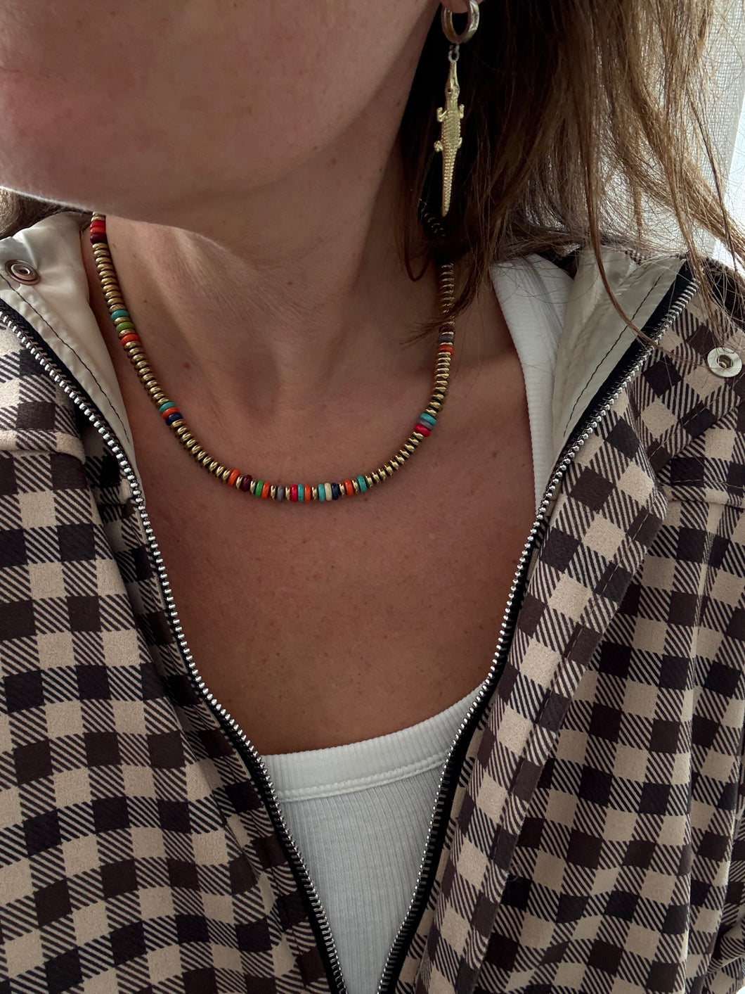 Multi color ketting schijfjes