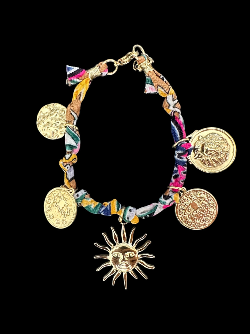 Armband stof sun munten