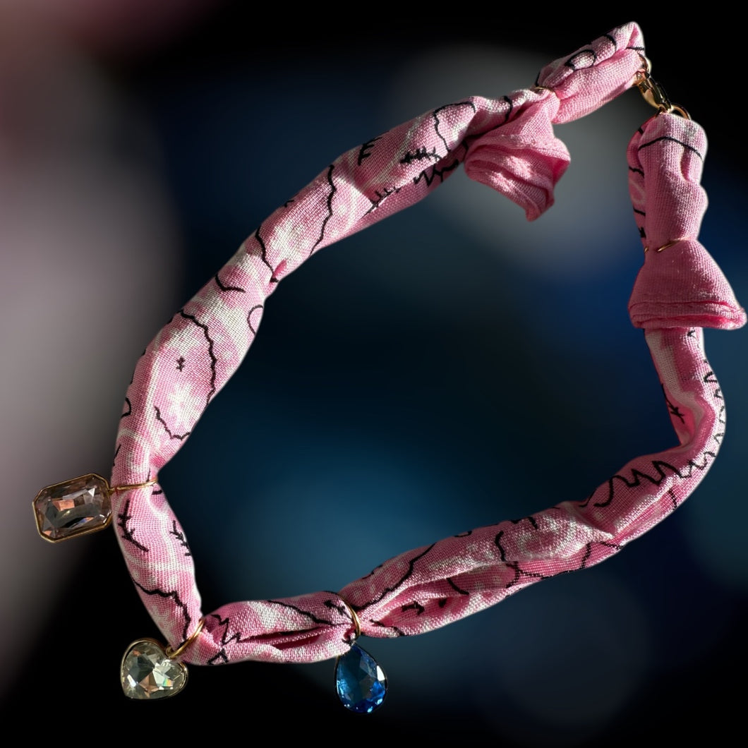 Bandana roze glitters