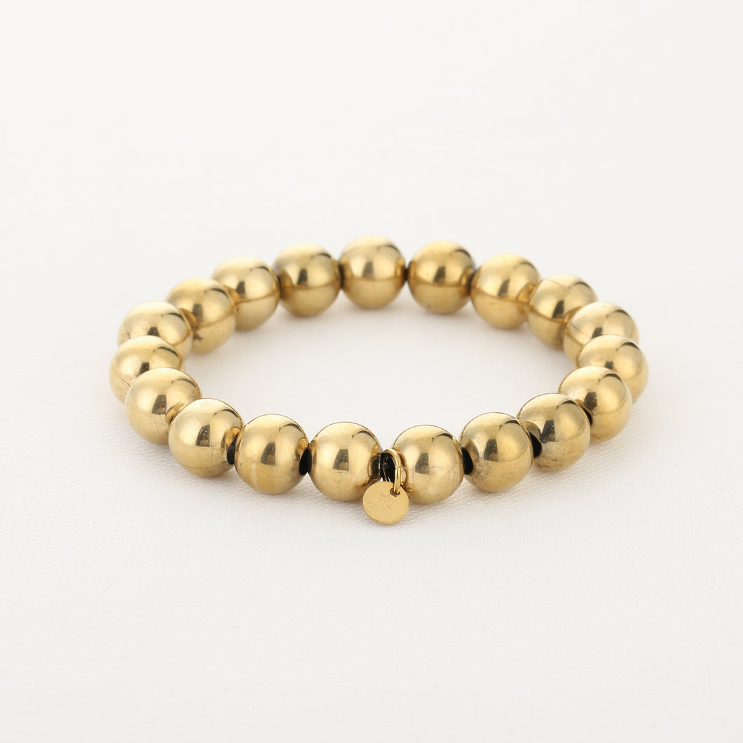 10mm kralen armband goud