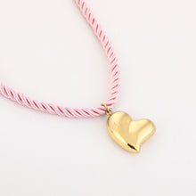 Afbeelding in Gallery-weergave laden, Touw ketting met hart zacht roze
