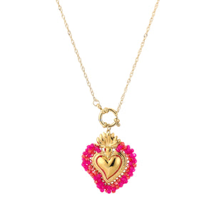 Hart met kralen ketting
