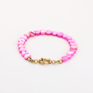 Zomerarmband hartjes roze