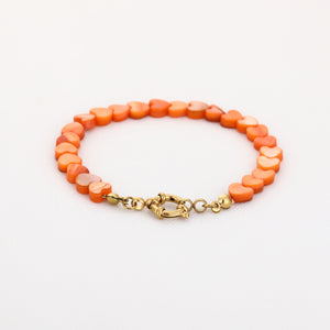 Zomer hartjes armband oranje