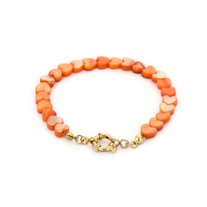 Zomer hartjes armband oranje