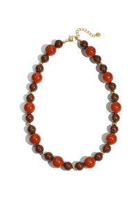 Kauwgomballen ketting rood/bruin